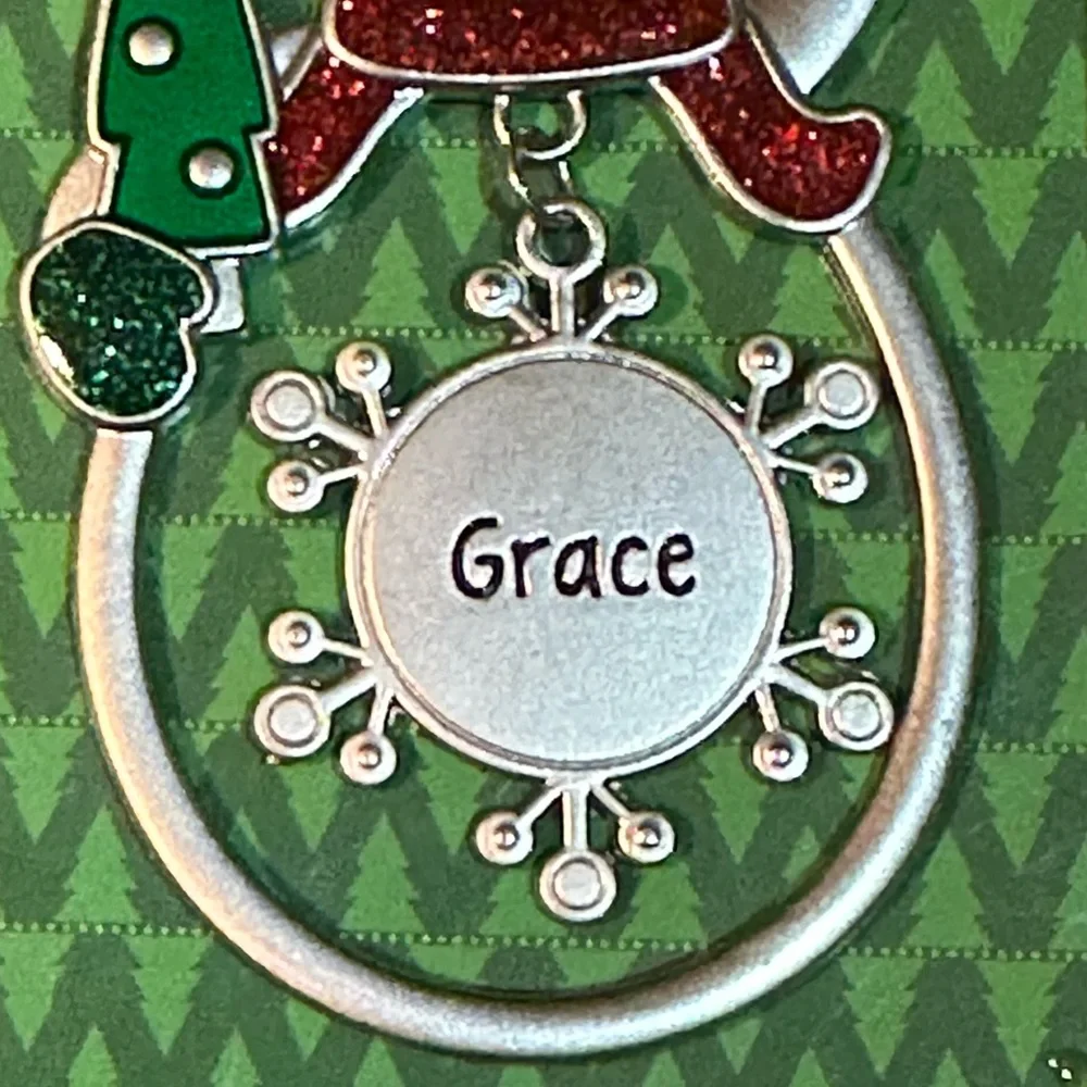 🌸 $3 if bundled GRACE Engraved Collectible Snowman Christmas Ornament by GANZ